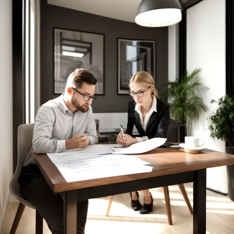 فريق قانوني يراجع وثائق شراء شقة